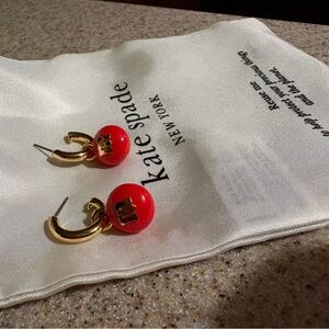 Kate Spade orange and Gold Hoop Earrings
